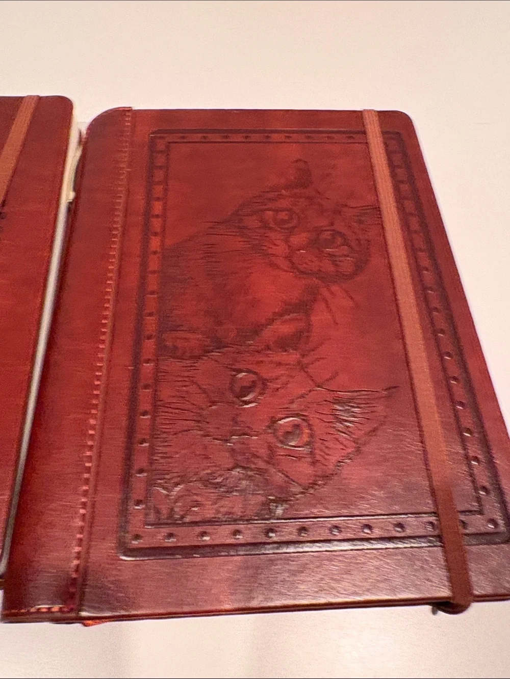 2 SETTINI Cat & Heart Writing Journal Hardcover Faux Leather Notebook T4